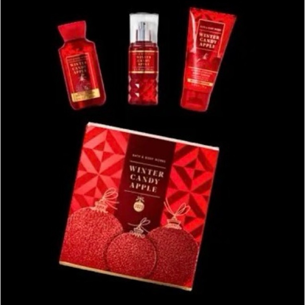 New Bath & Body Works Winter Candy Apple Set - Festive Red